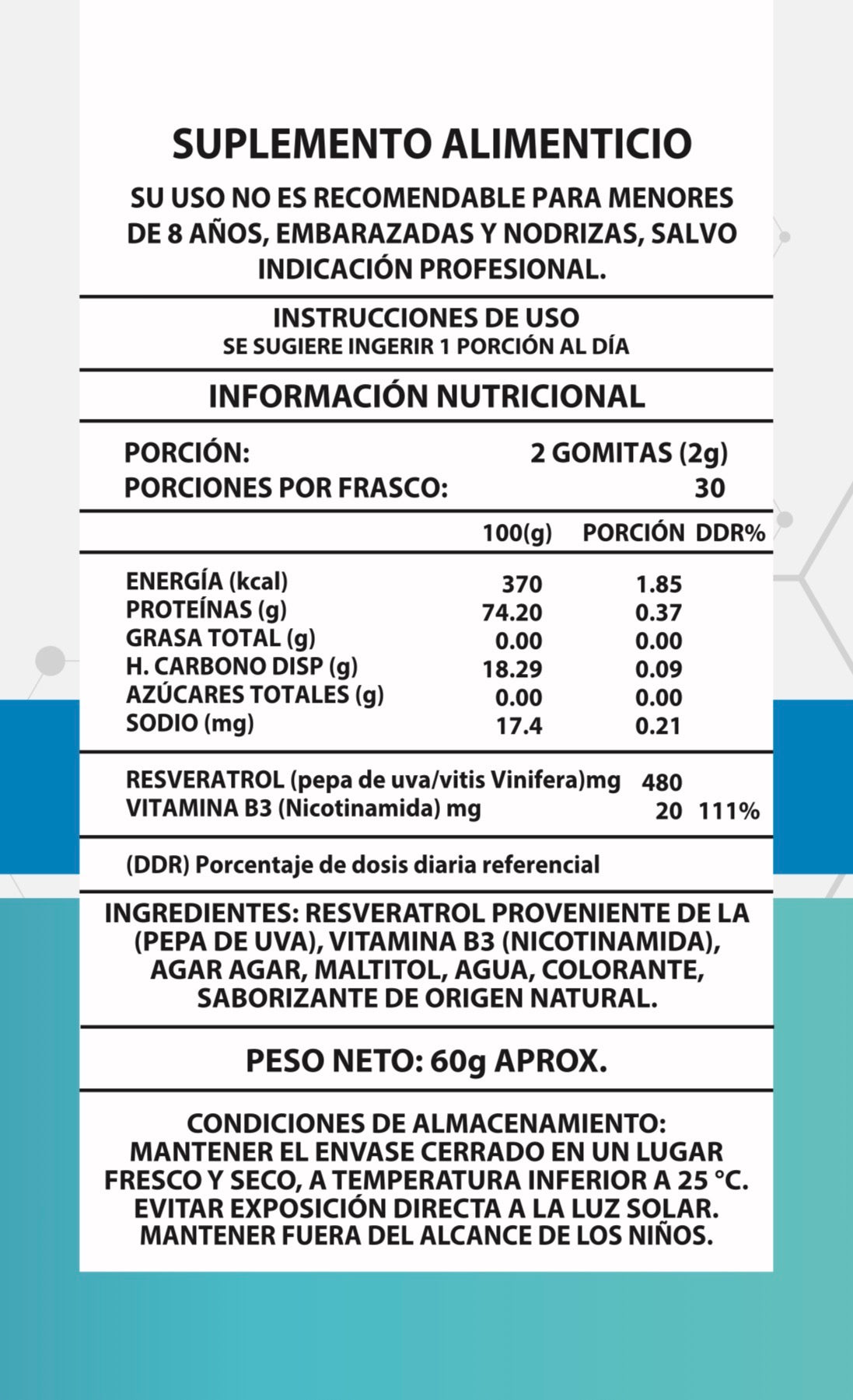 NAD+ Resveratrol Gomitas | Juventud & Energía Celular