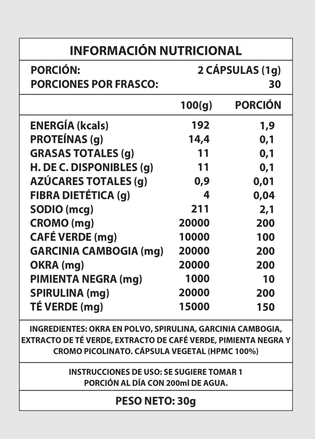 Okra Burner | Control de Peso & Definición
